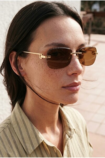 MACERATİ Velore Royal Brown Gold Framed Ultra Light Uv400 Filtered Women's Su...