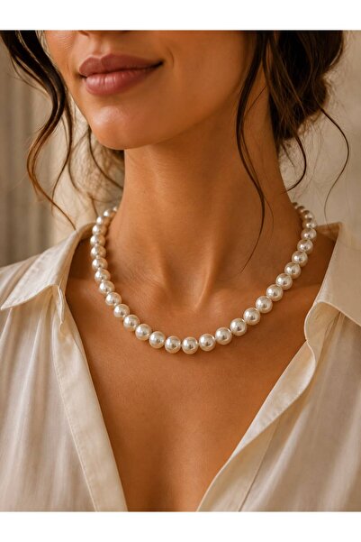 BIJUTERI Classic Pearl Model Necklace