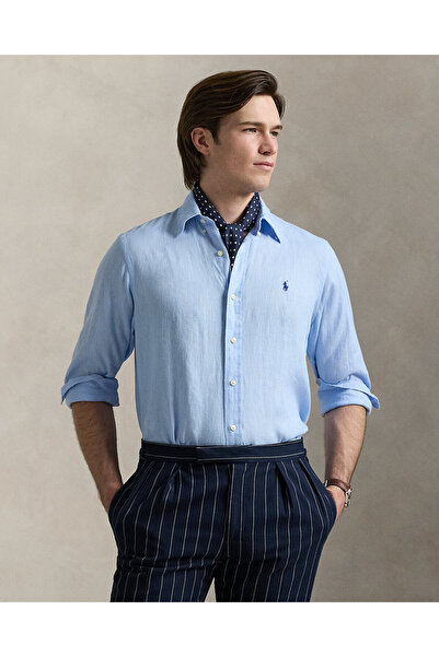 Ralph Lauren Blue قميص من الكتان مطرز بتصميم خاص من بوني