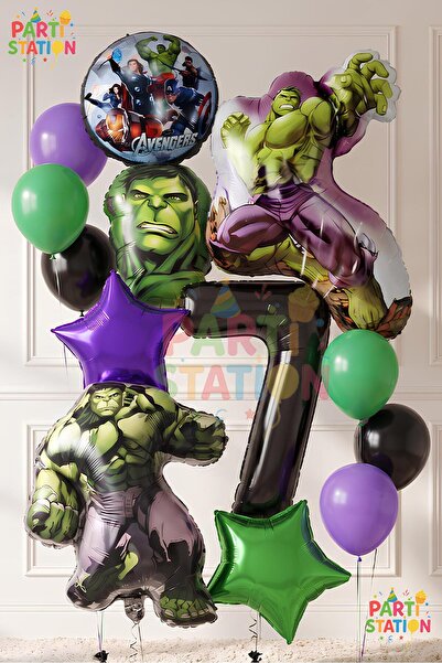 Parti Station Avengers Hulk Balloon 7 Year Old Set 13 Pieces Large Size Ballo...