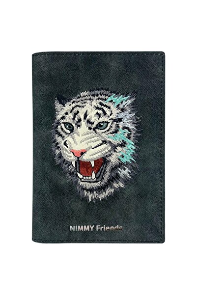 Nimmy Θήκη διαβατηρίου/πορτοφόλι Ράπτορ Τίγρης γκρι