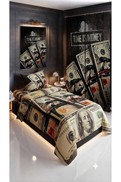 Elmas Dizayn 280*240 Cm. Special Design Single Bedding Set with Background Cu...