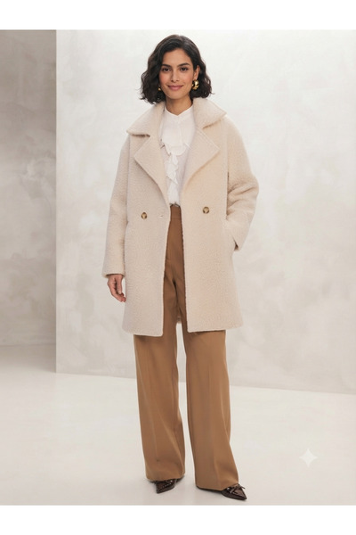 Ng Style Wool Blend Double-Breasted Coat