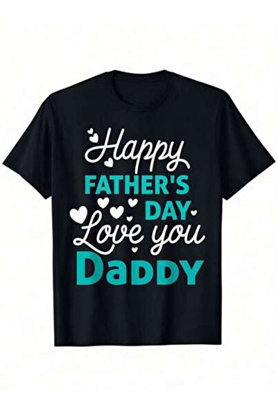 LİNA06 ملابس صيفية للرجال، تي شيرتات بتصميم نصي بعبارة Happy Day Love You Dad...