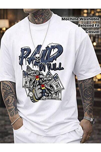 LİNA06 Men's Summer Outfits, Raid In Full Graphic Tee, Funny Vintage T-Shirt,...