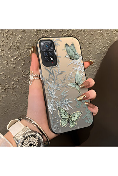 ARTISHELL Redmi Note 11 Pro 4G/5G Uyumlu Bambu ve Kelebek Desenli Tam Korumal...