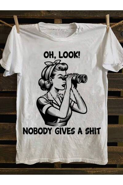 26LIK Men's Punk Rock Pattern T-Shirt-Oh Look! No One Cares "Slogan And Retro...