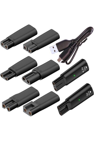 NALACAL شاحن طاقة USB-C عالمي مع 8 رؤوس شحن، محول USB لماكينات حلاقة الشعر وت...