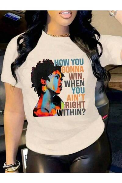 26LIK Lauryn Music Graphic Tee - Artist Print % Cotton Casual Soft Short Slee...