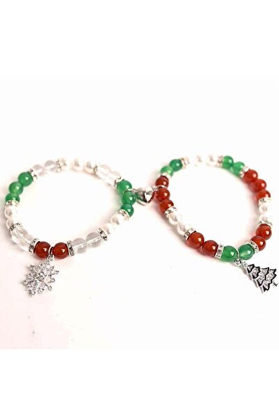 craftmystic Set bratari cuplu naturale cu Agat, perla si cristal - iubire si ...