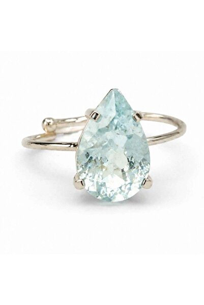 craftmystic Inel argint 925 ajustabil cu Topaz Albastru lacrima - calm si cla...