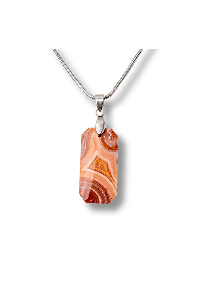 craftmystic Colier Titanium cu Crazy Lace Agate Dreptunghiular - Energie Pozi...