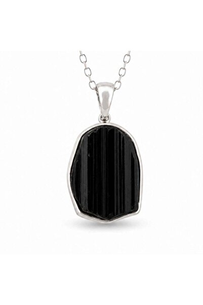 craftmystic Κολιέ Ασημένιο 925 με Ακανόνιστη Φυσική Τουρμαλίνη – Προστασία κα...