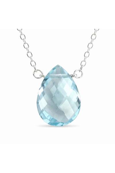 craftmystic Колие от сребро 925 с син топаз сълза - спокойствие и вътрешна яс...