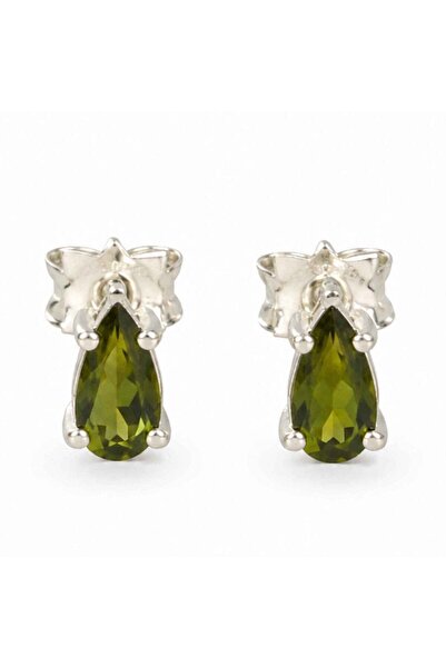 craftmystic Cercei Argint 925 cu Turmalina Verde Lacrima - Prosperitate si Ec...