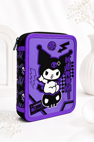 kuromi Penar Echipat Dublu pentru Fete, 15,5x4x21 cm, 24 Piese Incluse, Mov N...