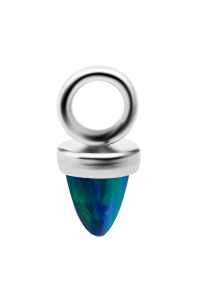 Crazy Needles Pandantiv din titan cu opal verde - Argintiu - D-058