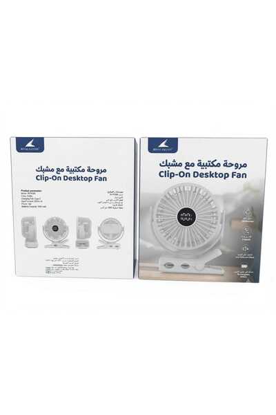 Royal Falcon مروحة مكتبية قابلة للتركيب - مروحة USB قابلة لإعادة الشحن مع شاش...