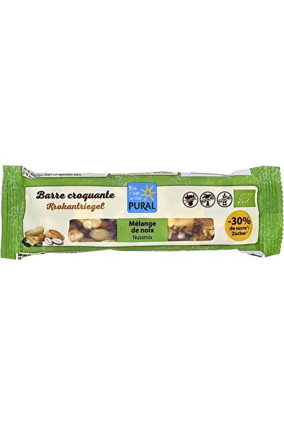 Pural Baton crocant cu amestec de nuci, organic, fără gluten, 35g