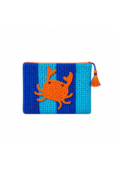 Dusa Craft El Yapımı Yengeç Desenli Clutch Kadın El Çantası - Bohem Yaz Tasarımı