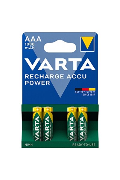 Varta Επαναφορτιζόμενες Μπαταρίες AAA 1000mAh NiMH Συσκευασία 4 τεμαχίων