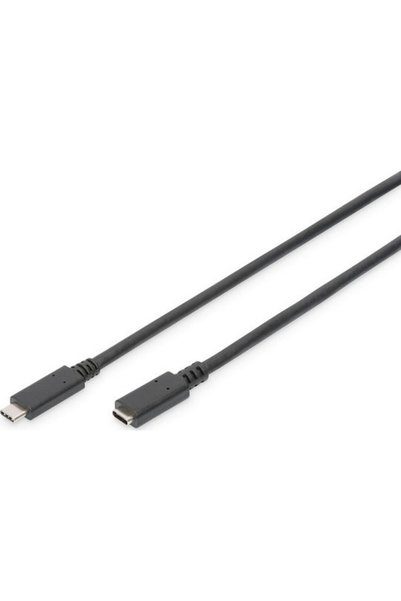 Digitus Καλώδιο USB 3.1 USB-C Αρσενικό - USB-C Θηλυκό 100W PD Μαύρο 0.7μ AK-3...