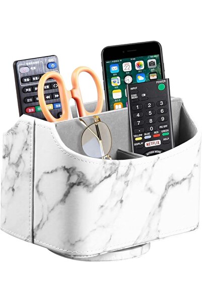 PUSU PU Leather 360°Rotatable Remote Control Holder,Nightstand TV Remote Hold...
