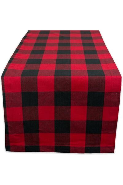 DII Buffalo Check Collection, Classic Farmhouse Table Runner, 14x72, Pink & W...