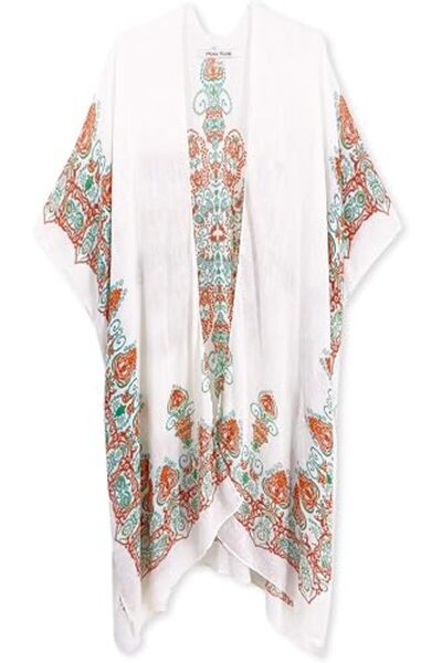Moss Rose Women's Beach Cover up Swimsuit Kimono Cardigan with Bohemian Flora...