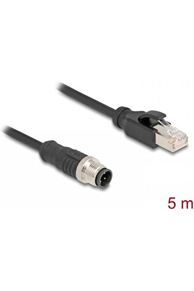 DELOCK Καλώδιο Δικτύου PVC T-T M12 4-πιν D-Coded σε RJ45 5μ 80852