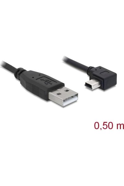 DELOCK Καλώδιο USB 2.0 0,5μ A-αρσενικό σε mini B-αρσενικό (82680)