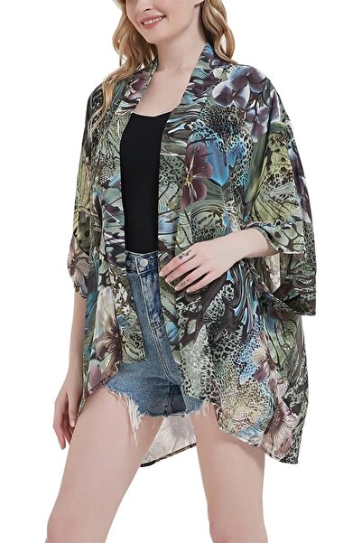 Maxfort Women's Loose Print Sheer Chiffon Kimono Beach Swim Cover up Cardigan...