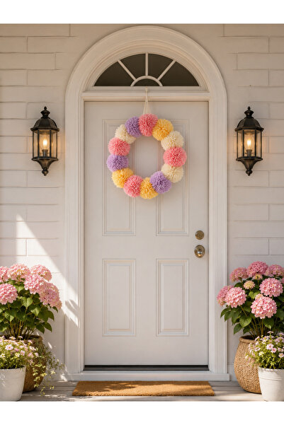 bxtasarım Door Decoration with Pompoms
