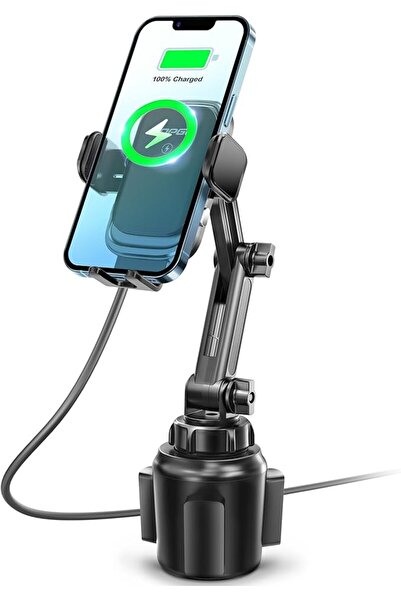 TOPGO [Upgraded] Cup Holder Phone Mount Wireless Charger,Universal Cell Phone...