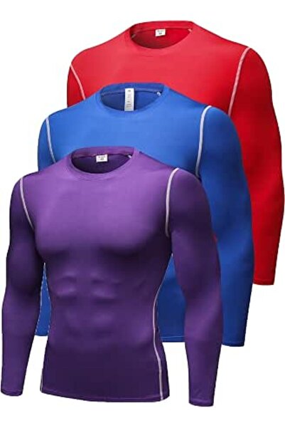 GENERAL Men's Compression Shirts Long Sleeve Athletic Workout Tops Gym Unders...