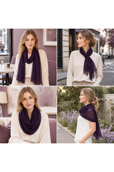 YOUR SMİLE for Women Lightweight Breathable Solid Color Soft Chiffon Long Fas...