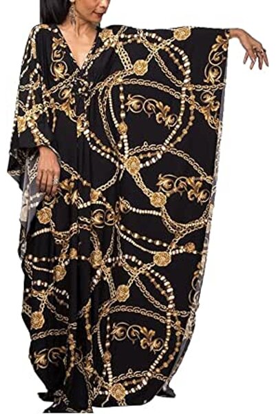 GENERAL Women Bohemian Kaftan Maxi Loungewear Nightgown Kimono Oversized Slee...