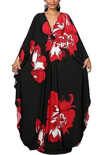 GENERAL Women Bohemian Kaftan Maxi Loungewear Nightgown Kimono Oversized Slee...