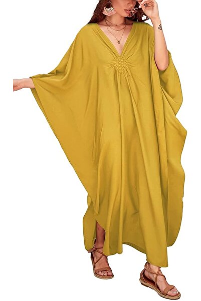 Bsubseach Women Embroidery Short Sleeve Bikini Swimsuit Cover Up Side Split B...