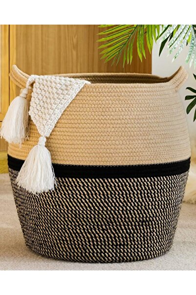 KAKAMAY Woven Baskets for Storage(17"x17"),Large Cotton Rope Basket Baby Laun...