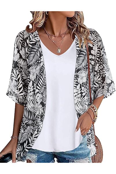 GENERAL Womens Kimono Beach Cover Up Chiffon Cardigan Floral Tops Loose Capes