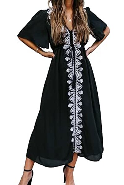 YouKD Wemon's Summer Long Kaftan Maxi Dress Bohemian Swimsuit Beach Cover Up ...