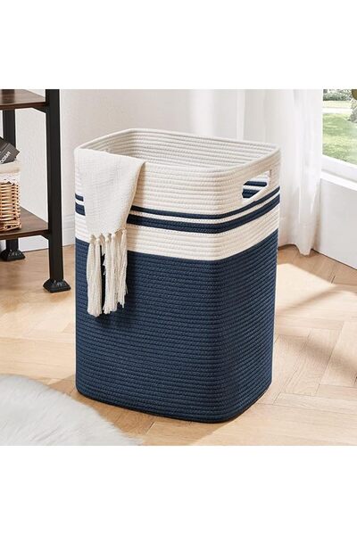 OIAHOMY Laundry Hamper-Laundry Basket,Tall Cotton Storage Basket with Handles...