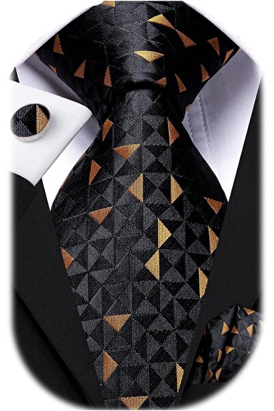 Dubulle Mens Paisely Silk Tie for Men Necktie and Pocket Square Set