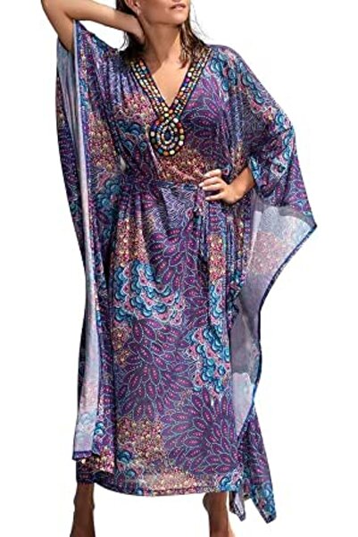 YouKD Women's Summer Long Kaftan Maxi Bohemian Dress Beach Coverups Bikini Ro...