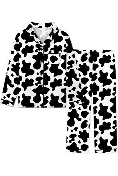 GENERAL Schbbbta Girls Boys Satin Pajamas Set, 2Piece Silk Nightwear Button-D...