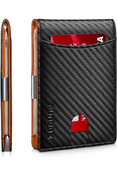 Runbox Mens Slim Wallet with Money Clip RFID Blocking Front Pocket Bifold Min...
