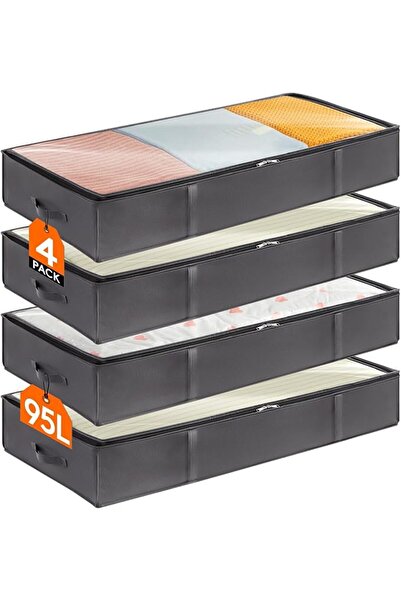 Lifewit Under Bed Storage Containers 4 Pack, Large Capacity Blanket Storage B...