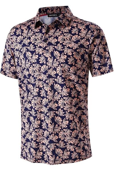 GENERAL Golf Shirts for Men Dry Fit Performance Print Short Sleeve Moisture W...