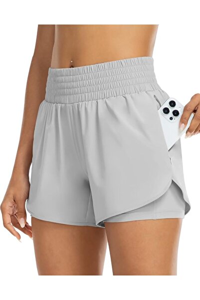 GENERAL YEZII Womens High Waist Running Shorts Athletic Workout Quick Dry Sho...
